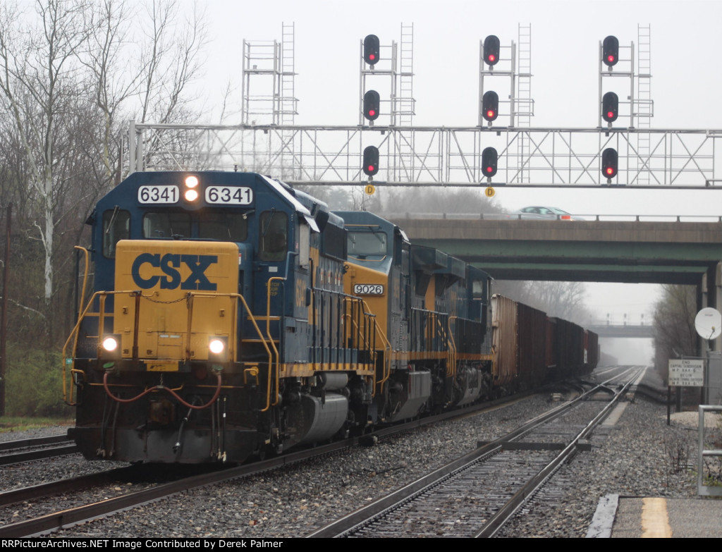 CSX 6341 Leads a Ballast Train
